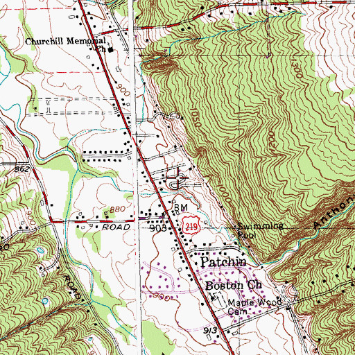 Topographic Map of Sprague Mobile Home Park, NY