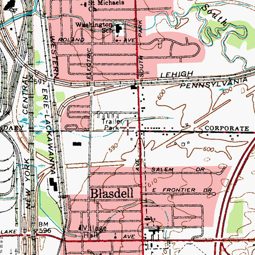 Topographic Map of Sunset Mobile Home Court, NY