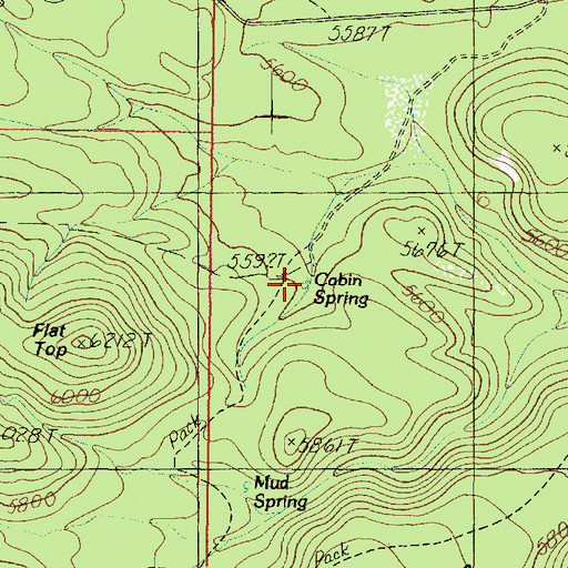 Topographic Map of Cabin Spring, AZ