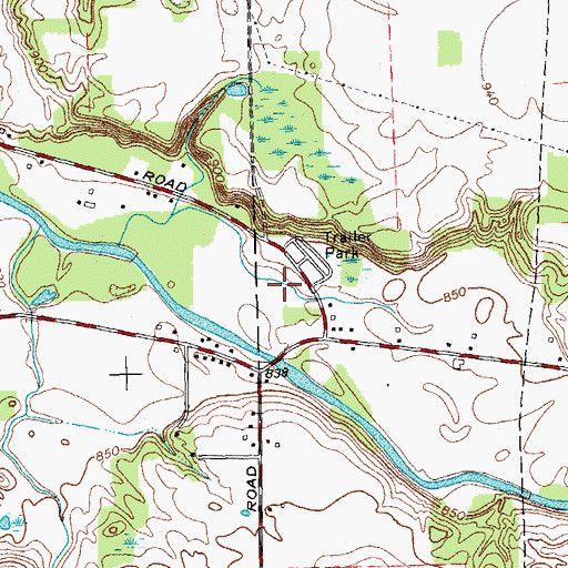 Topographic Map of Triton Valley Estates Mobile Home Park, NY