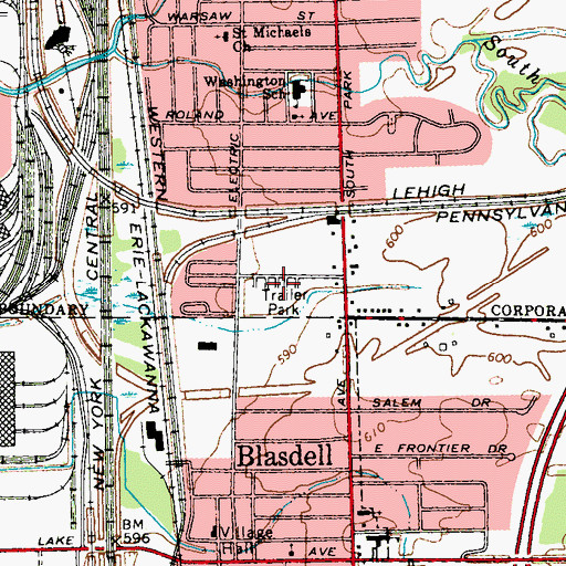 Topographic Map of Wayside Mobile Home Court, NY