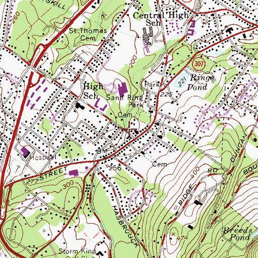 Topographic Map of Idlewild Creek Bridge, NY