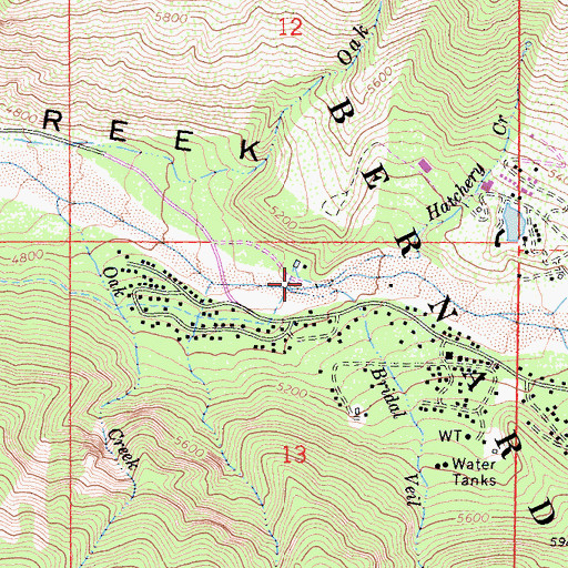 Topographic Map of Hatchery Creek, CA