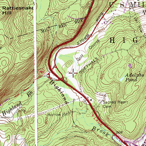 Topographic Map of West Point Golf Course, NY
