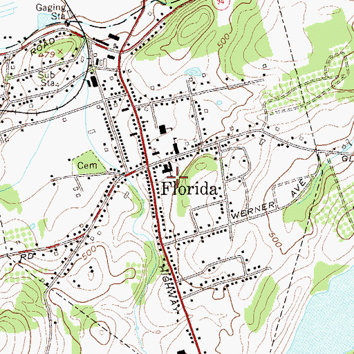 Topographic Map of Florida Public Library, NY