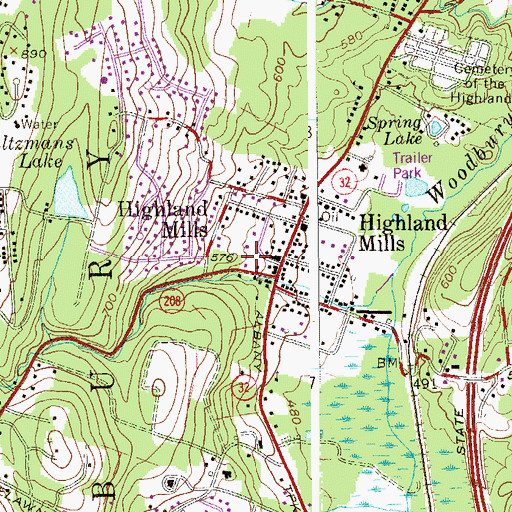 Topographic Map of Woodbury Public Library, NY