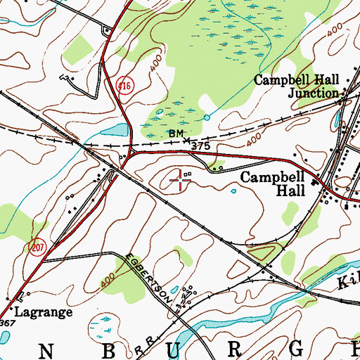 Topographic Map of Hamptonburgh Town Hall, NY