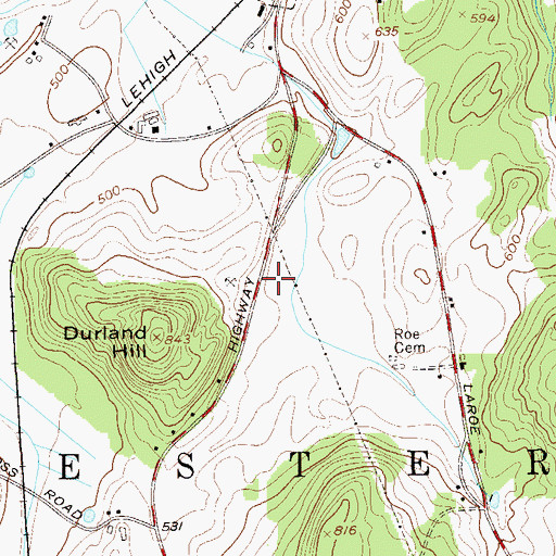 Topographic Map of Chester Town Hall, NY