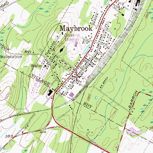 Topographic Map of Maybrook Village Hall, NY