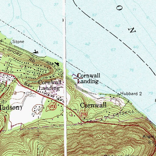Topographic Map of Cornwall Yacht Club, NY