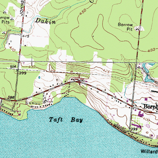 Topographic Map of Barry's Mobile Home Park, NY