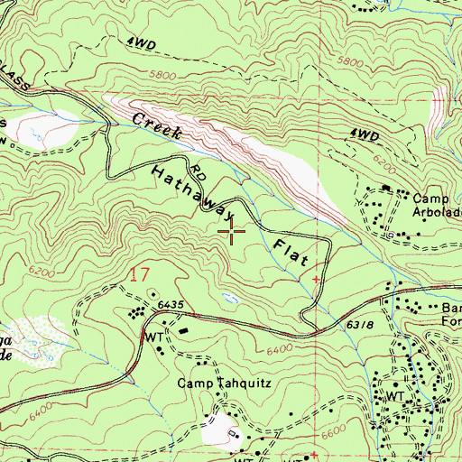 Topographic Map of Hathaway Flat, CA