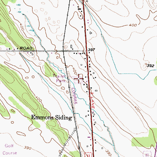 Topographic Map of Blue Spruce Mobile Home Park, NY