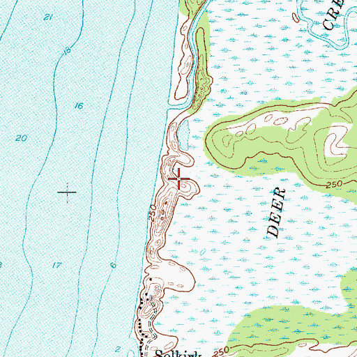 Topographic Map of Brennan Beach Mobile Home Park, NY