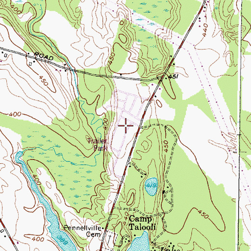 Topographic Map of Clark Lane Mobile Home Park, NY