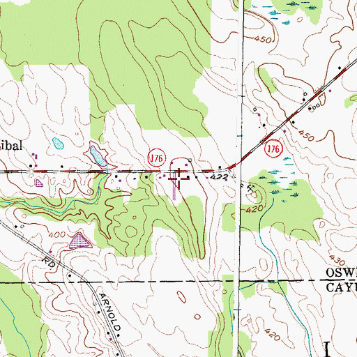 Topographic Map of Crestview Mobile Home Park, NY