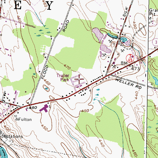 Topographic Map of Crosby Hill Mobile Home Park, NY