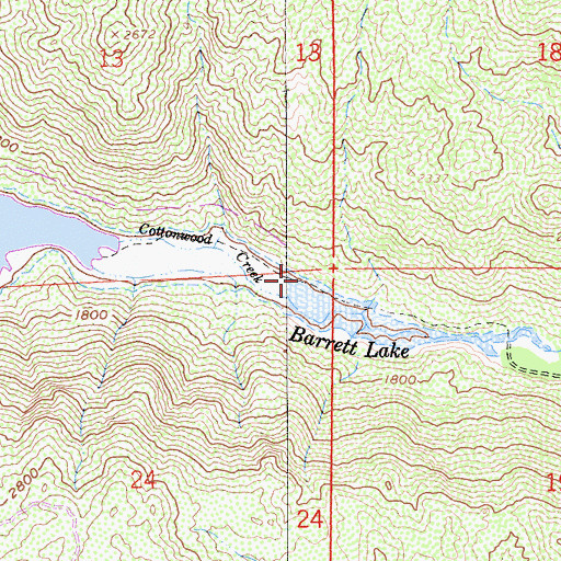 Topographic Map of Hauser Canyon, CA