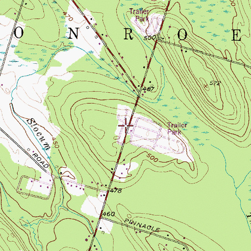 Topographic Map of Evergreen Manor Mobile Home Park, NY