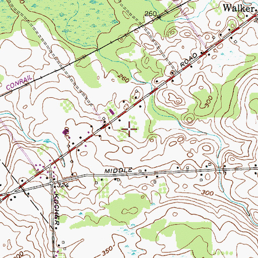 Topographic Map of Fawn Estates Mobile Home Park, NY