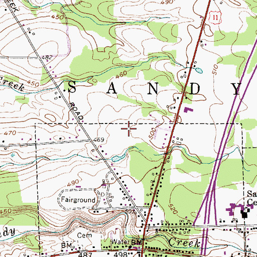 Topographic Map of Green Haven Mobile Home Community, NY