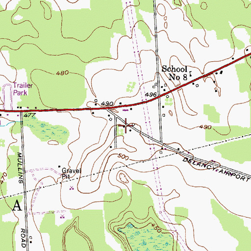 Topographic Map of Michael O'Brian's Mobile Home Park, NY