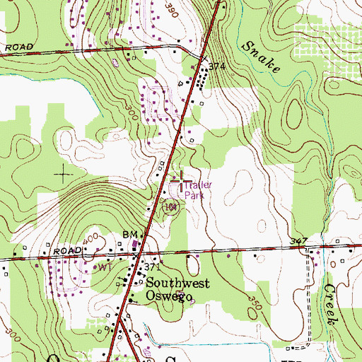 Topographic Map of Orchard Mobile Home Park, NY