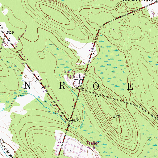 Topographic Map of Partridge Acres Mobile Home Park, NY