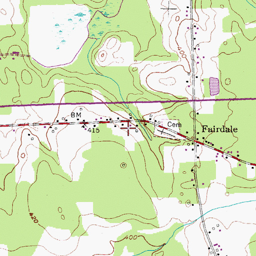 Topographic Map of Powell Mobile Home Park, NY