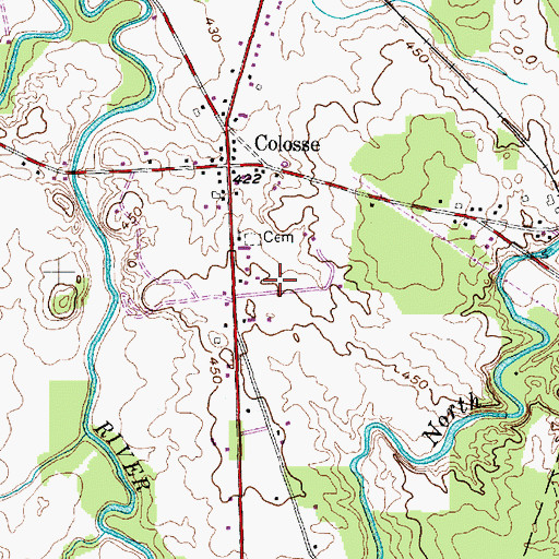 Topographic Map of Quiet Acres Mobile Home Park, NY