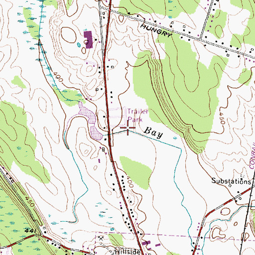 Topographic Map of Roxbury Estates Mobile Home Park, NY