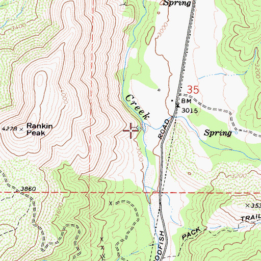 Topographic Map of Havilah Canyon, CA