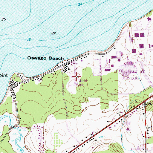 Topographic Map of Waterview Mobile Home Park, NY