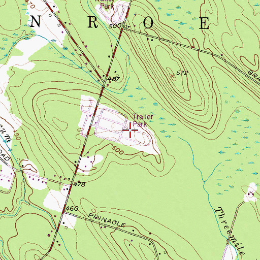 Topographic Map of Woodland Manor Mobile Home Park, NY
