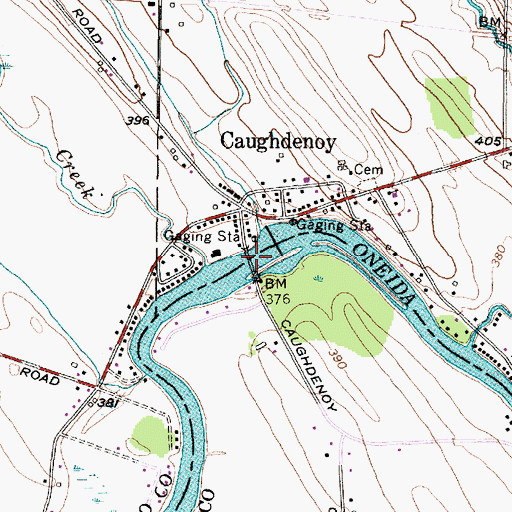 Topographic Map of Oneida River Bridge, NY