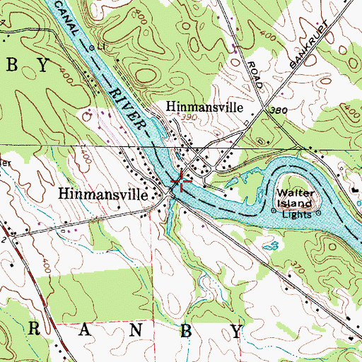 Topographic Map of Oswego River Bridge, NY
