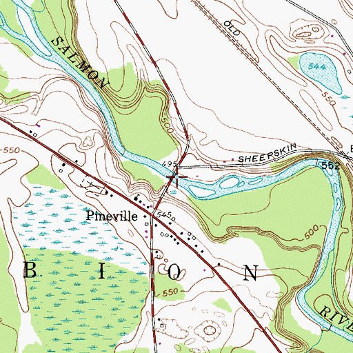 Topographic Map of Salmon River Bridge, NY