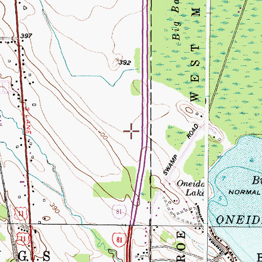 Topographic Map of Brewerton Rest Area, NY