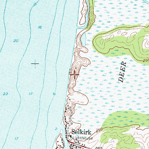 Topographic Map of Brennan Beach Recreational Vehicle Park, NY