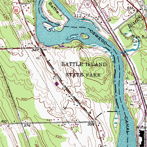 Topographic Map of Battle Island State Park Golf Course, NY