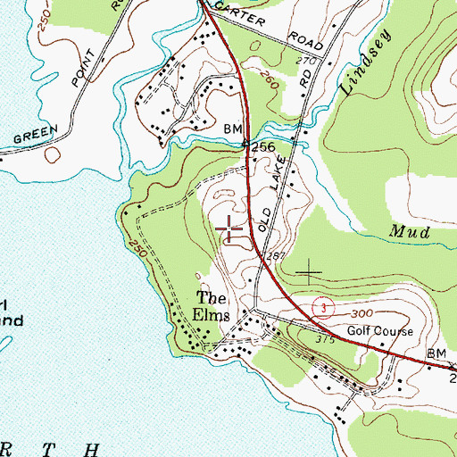 Topographic Map of Elms Golf Club, NY