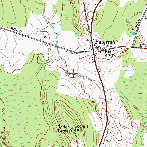 Topographic Map of Emerald Crest Golf Course, NY