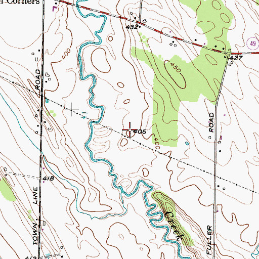 Topographic Map of The Club at Caughdenoy Creek, NY