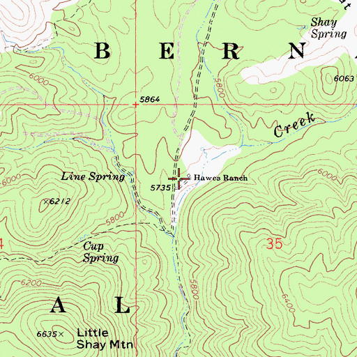 Topographic Map of Hawes Ranch, CA