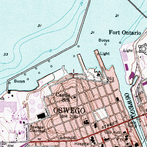 Topographic Map of Wrights Landing Marina, NY