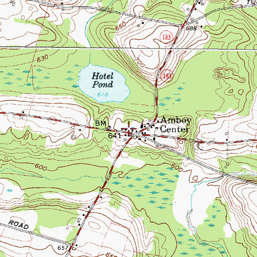 Topographic Map of Amboy Town Hall, NY