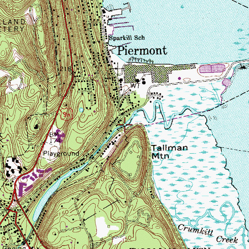 Topographic Map of Sparkill Creek Bridge, NY