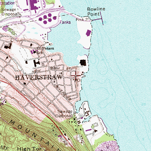 Topographic Map of Haverstraw King's Daughters Public Library Village Branch, NY