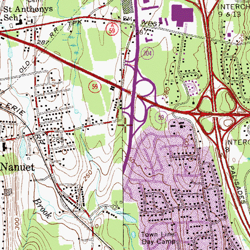 Topographic Map of Nanuet Public Library, NY