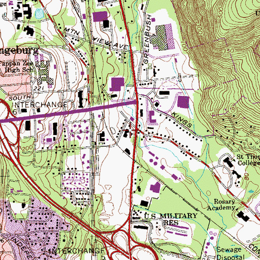 Topographic Map of Camp Shanks World War II Museum, NY